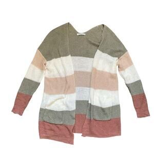 Staccato Striped Colorblock Cardigan: Y2K, Modern